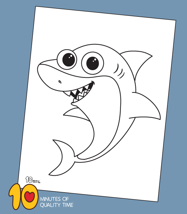 Shark coloring page â minutes of quality time