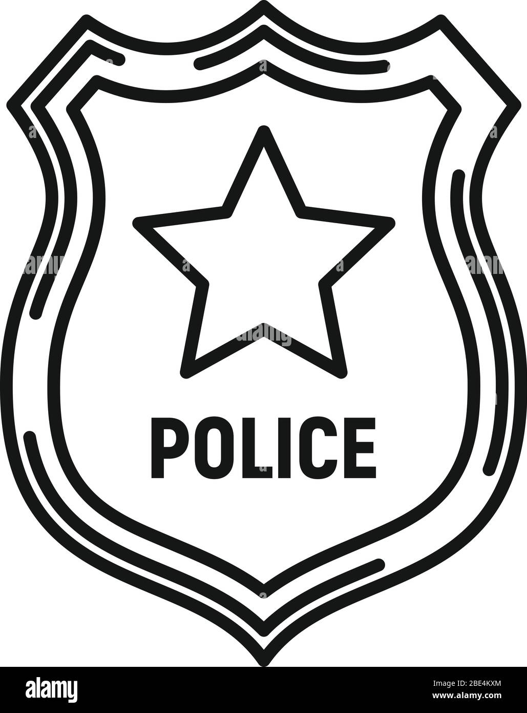 Police badge icon outline police badge vector icon for web design isolated on white background stock vector image art