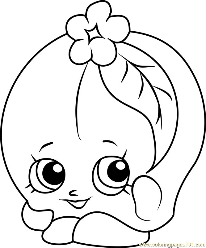 Colorful shopkins coloring page for kids