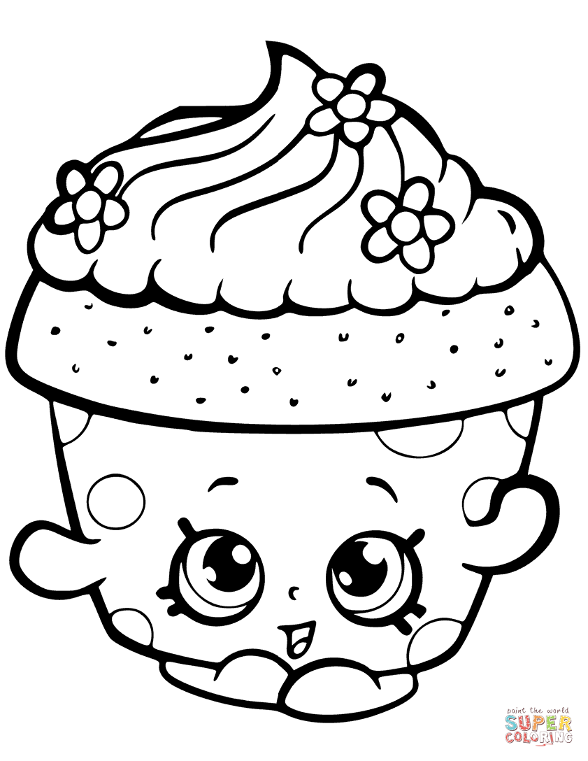 Cupcake petal shopkin coloring page free printable coloring pages