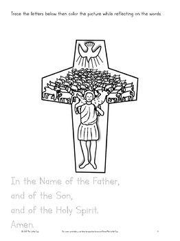 First grade prayer worksheets sign of the cross english by the little cup