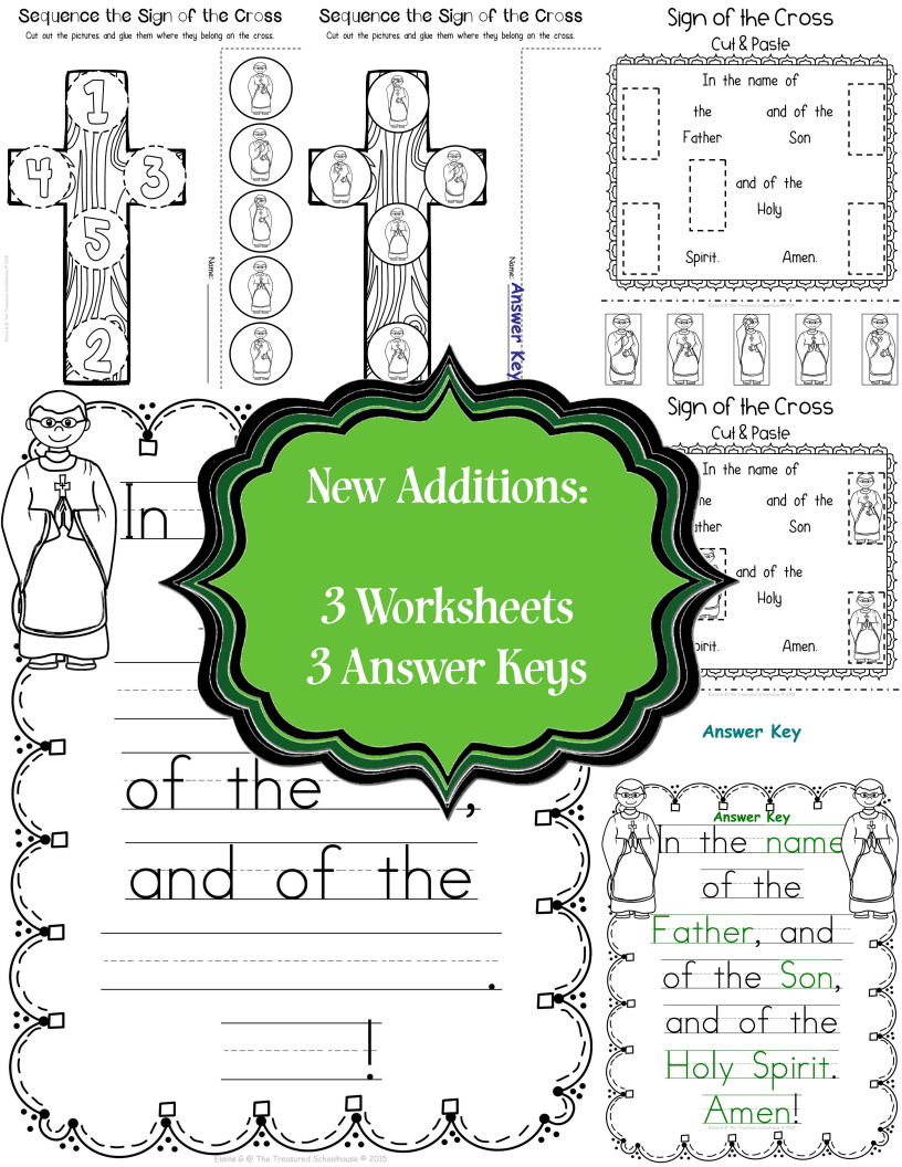 Sign of the cross worksheet pack and posters made by teachers