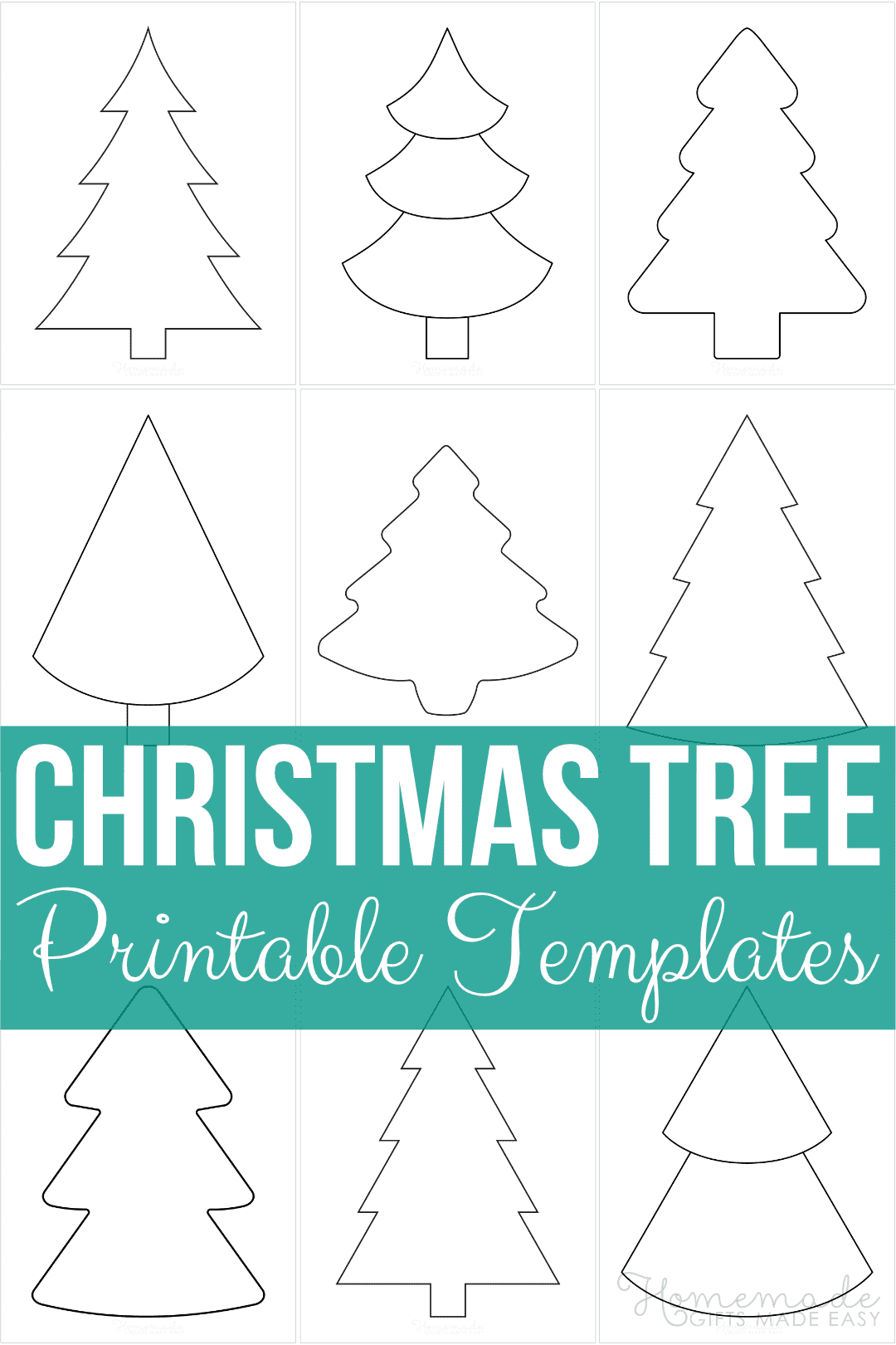 Christmas tree templates free printable outlines patterns in all shapes sizes