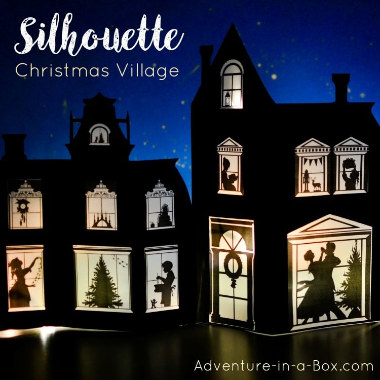 Silhouette christmas village printable template adventure in a box