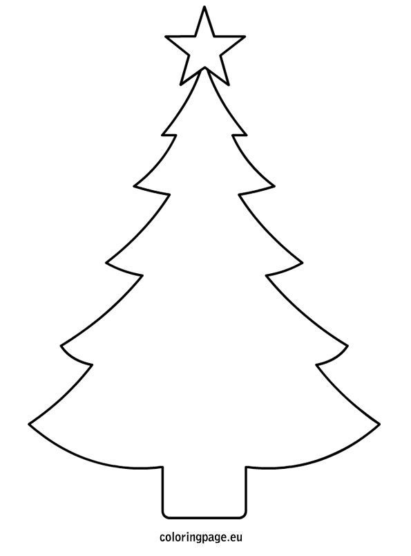 Festive christmas tree template printable coloring page