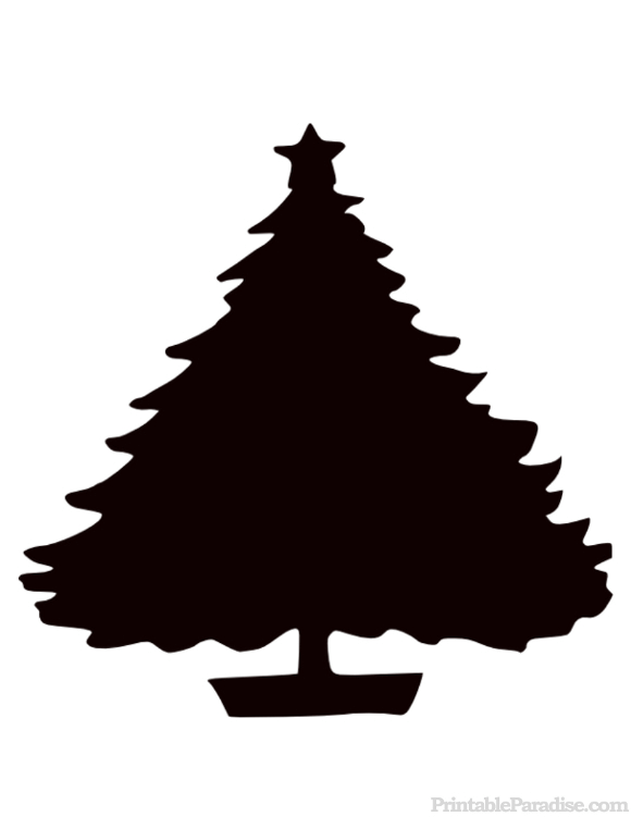 Printable christmas tree silhouette