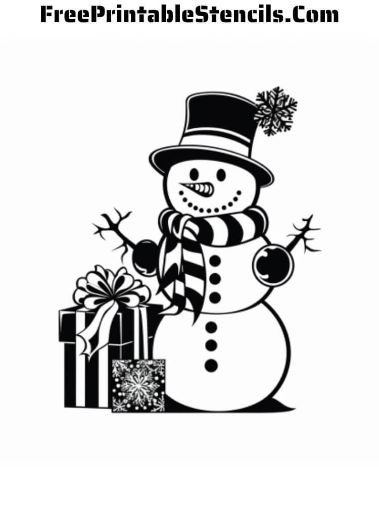 Free printable christmas snowman stencils