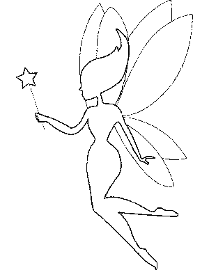 Fairy silhouette coloring page