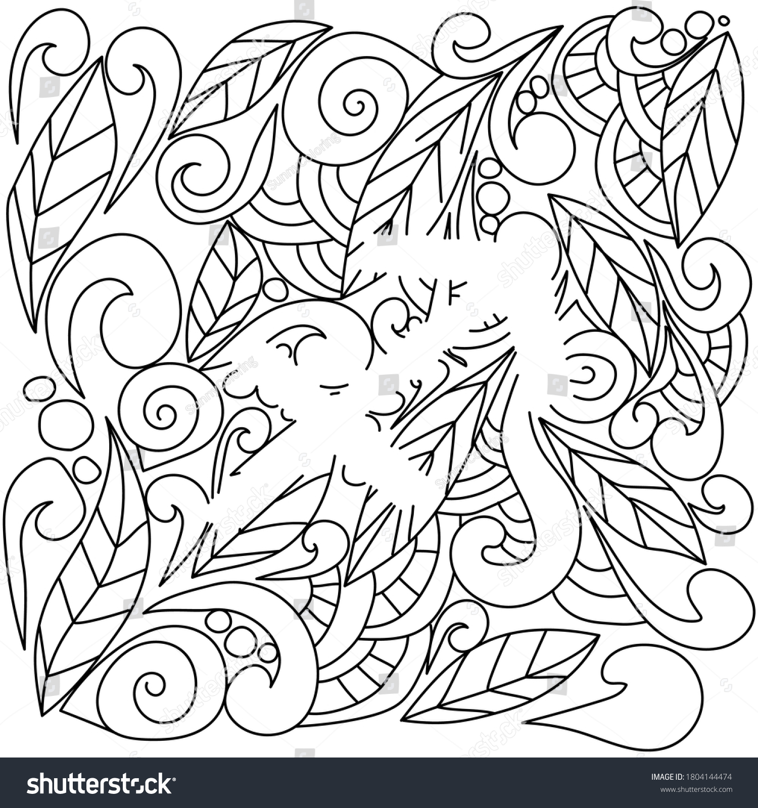 Coloring page using negative space silhouette stock vector royalty free