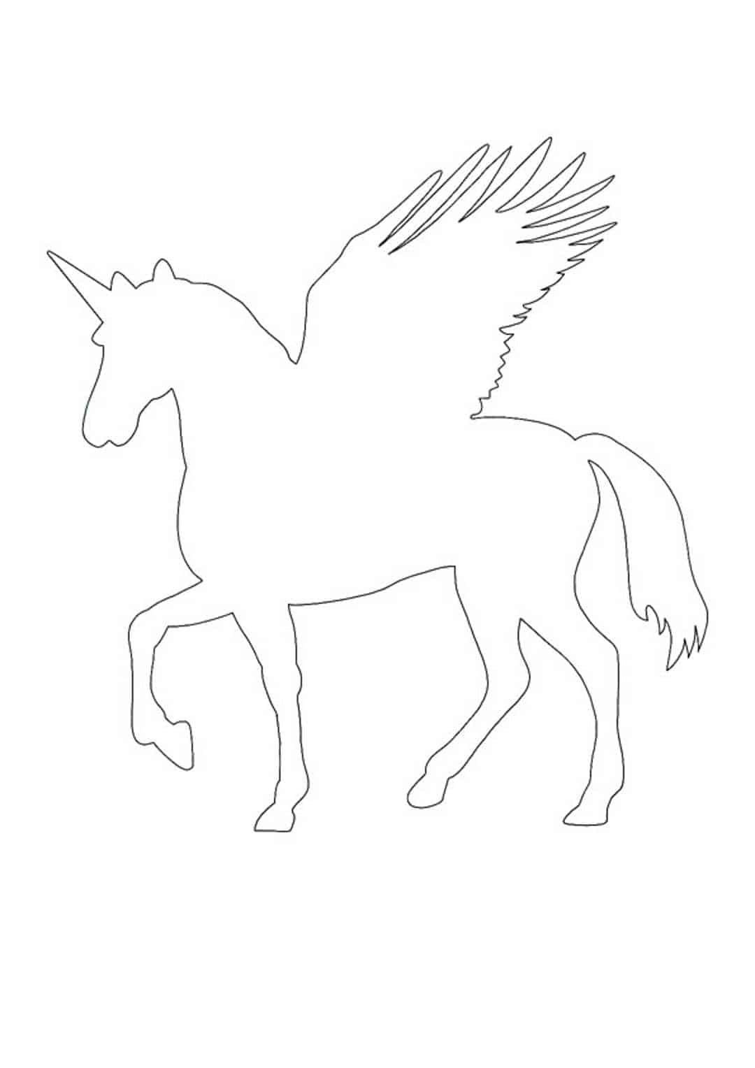 Unicorn silhouette coloring pages