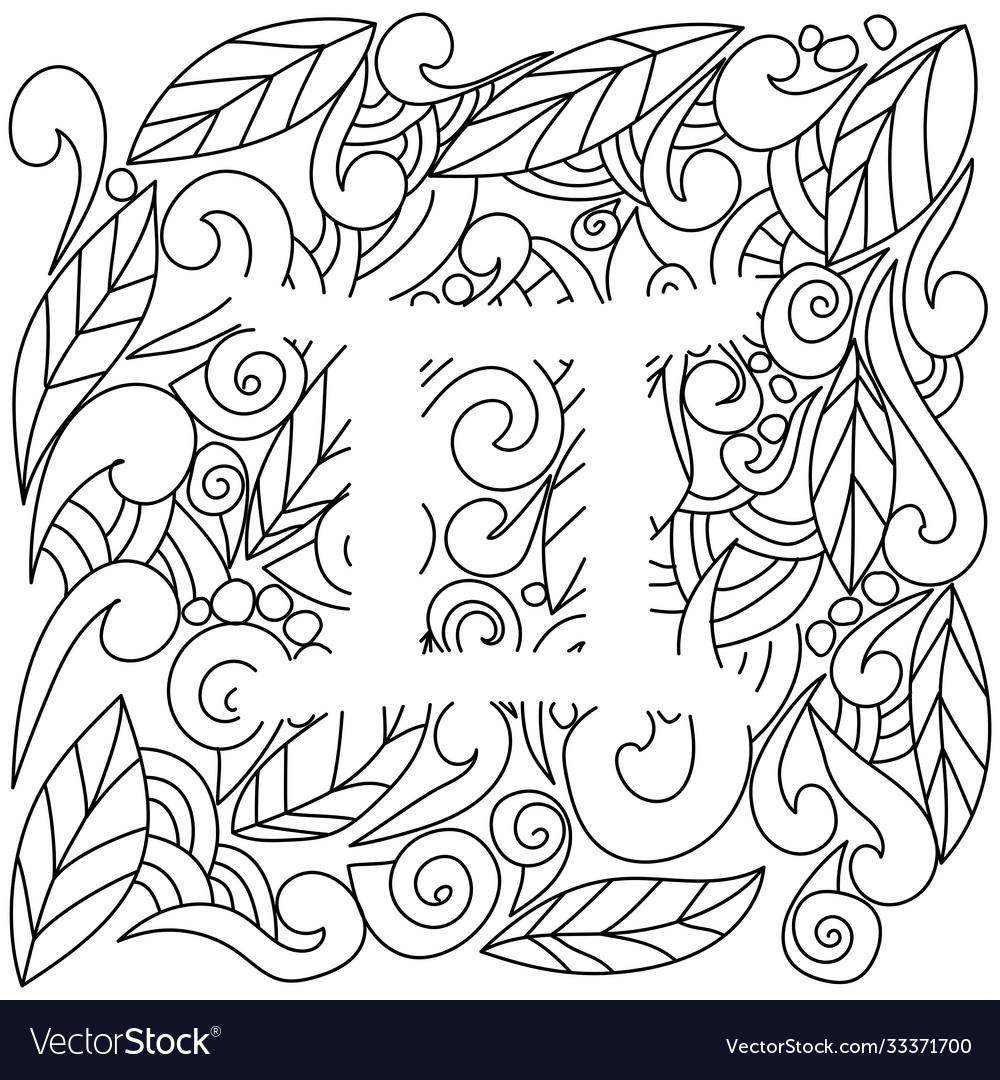 Coloring page using negative space silhouette vector image