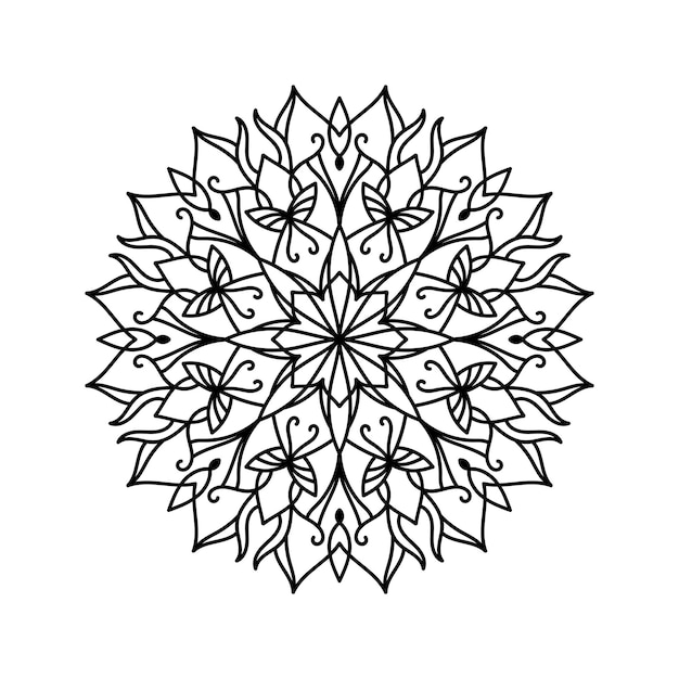 Premium vector oriental vector illustration anti stress therapy coloring pages mandala silhouette print for adult coloring book