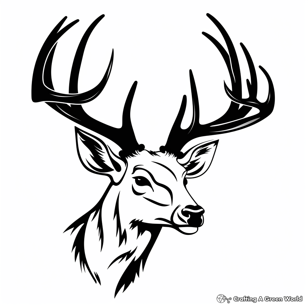 Deer head coloring pages