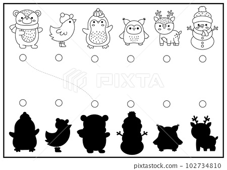 Christmas black and white shadow matching