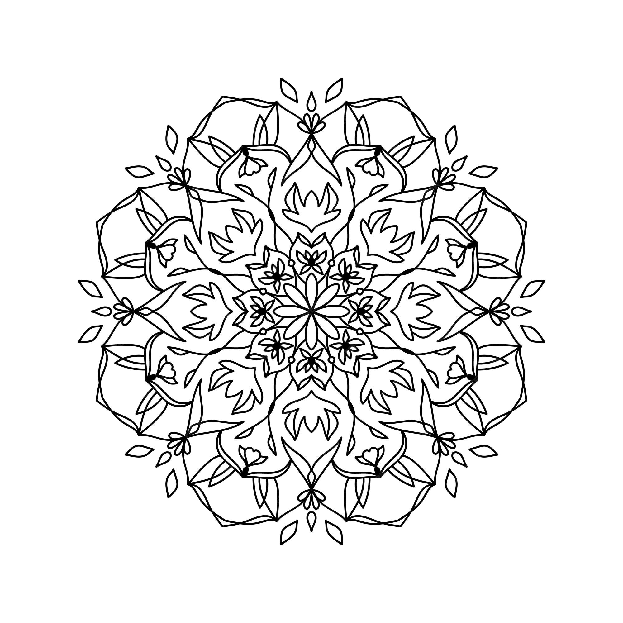 Premium vector mandala silhouette print for adult coloring book oriental vector illustration anti stress therapy coloring pages
