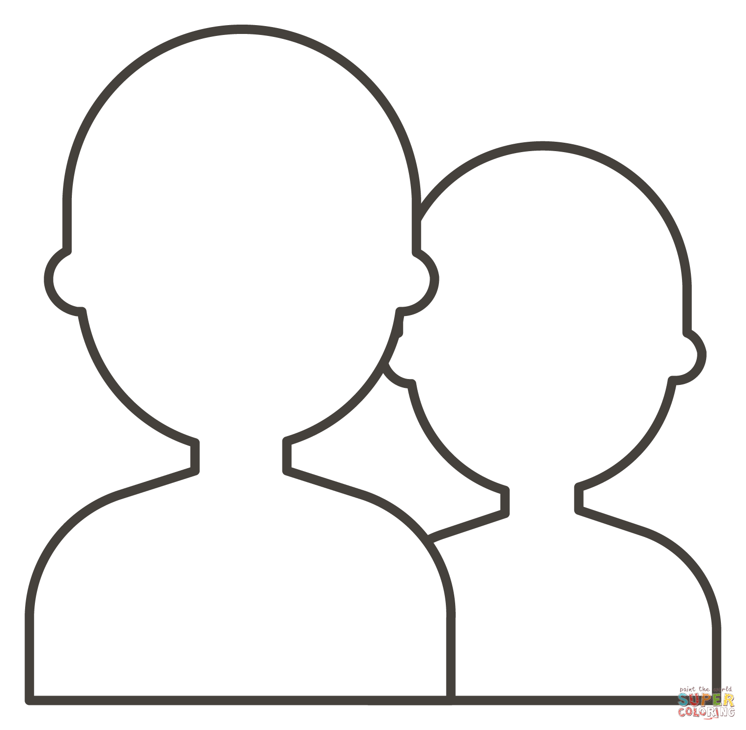 Busts in silhouette coloring page free printable coloring pages
