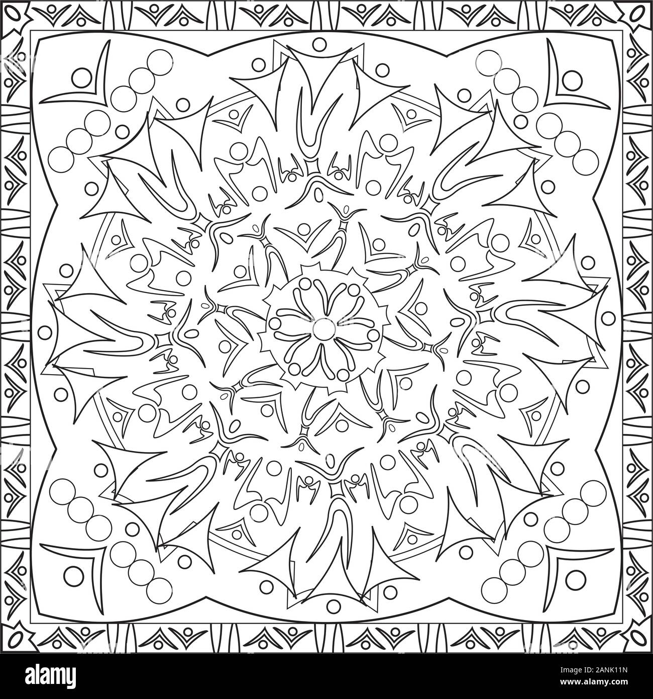 Coloring page illustration in square format
