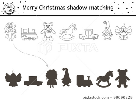 Christmas black and white shadow matching