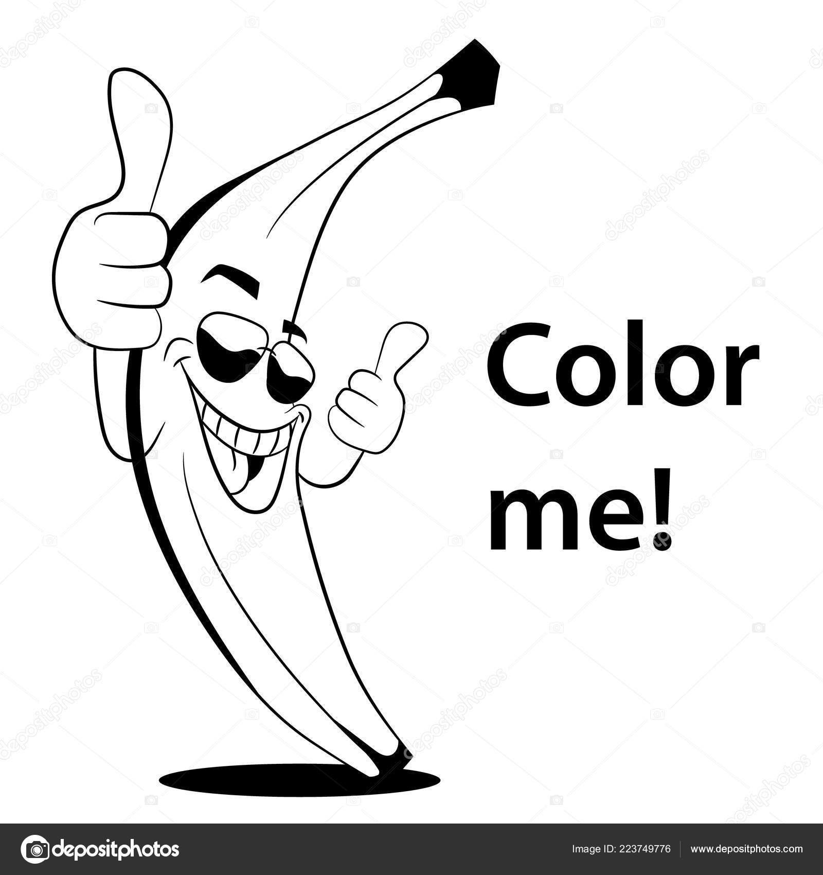 Bananas smiling vacation black print silhouette template coloring book vector stock vector by ankmsn