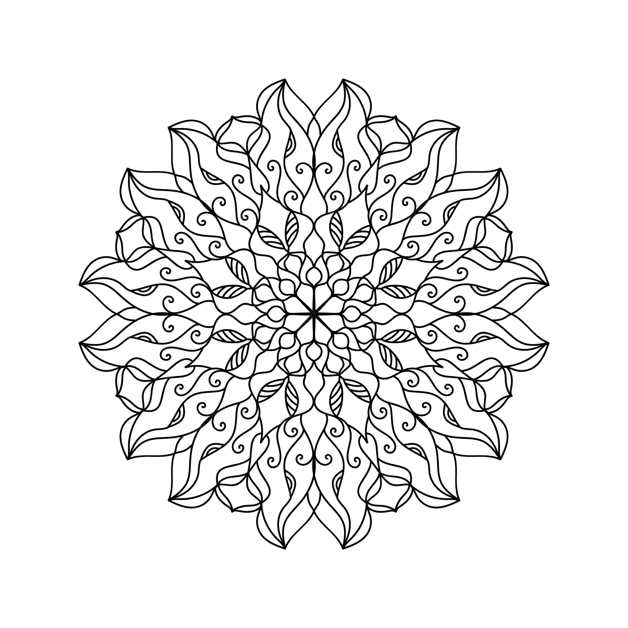 Premium vector mandala silhouette print for adult coloring book decorative round floral ornament coloring pages