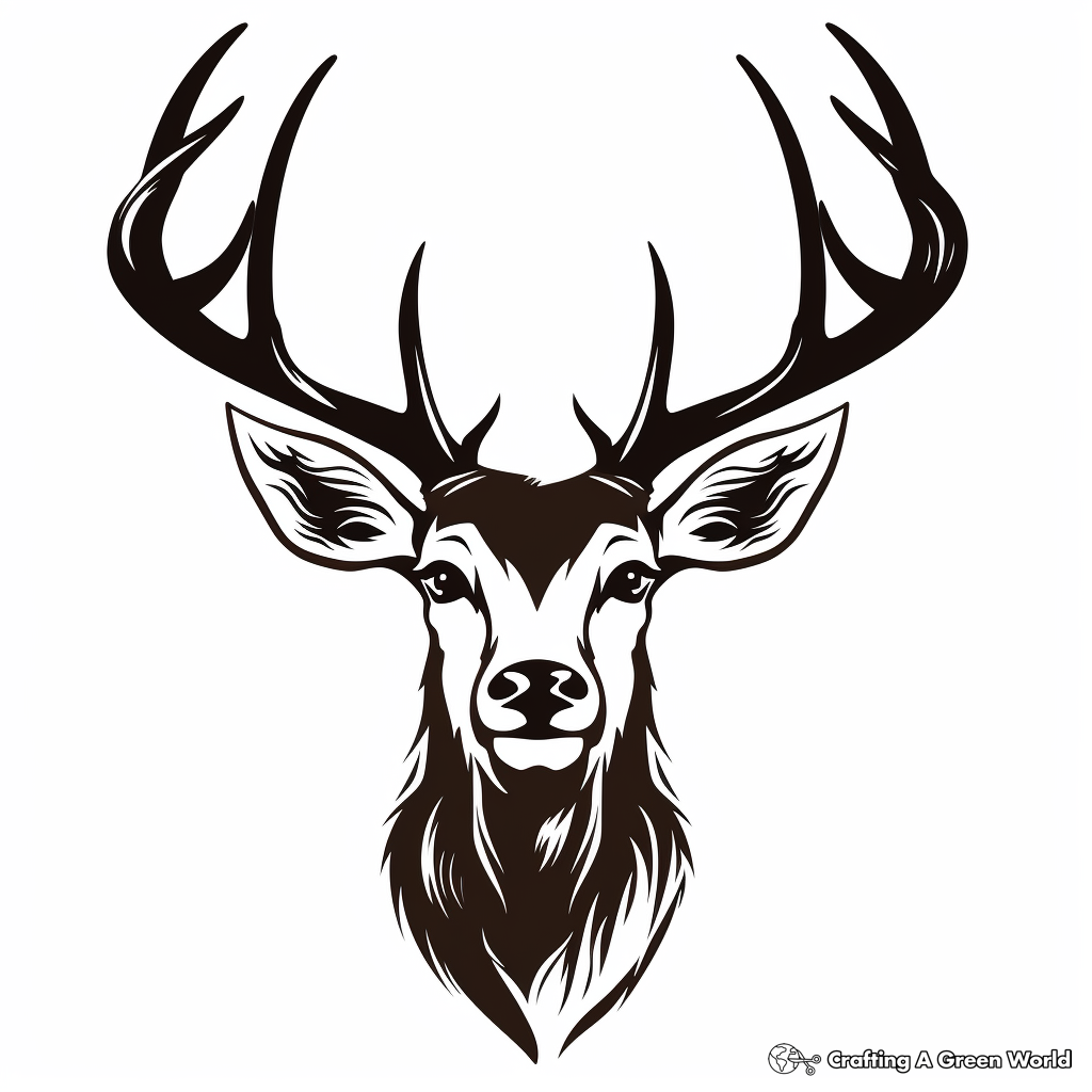 Deer head coloring pages