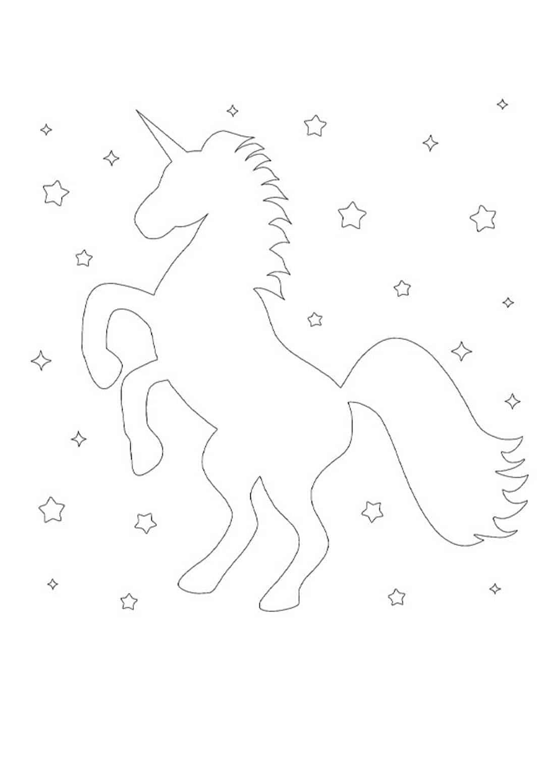 Unicorn silhouette coloring pages