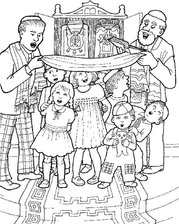 Simchat torah free printable coloring page