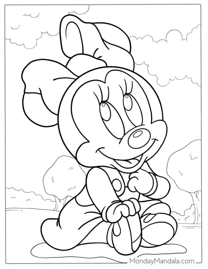 Minnie mouse coloring pages free pdf printables