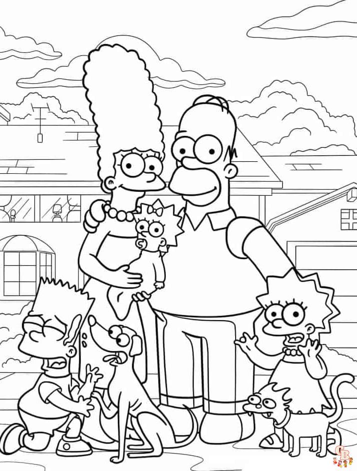 Printable the simpsons coloring pages free for kids and adults