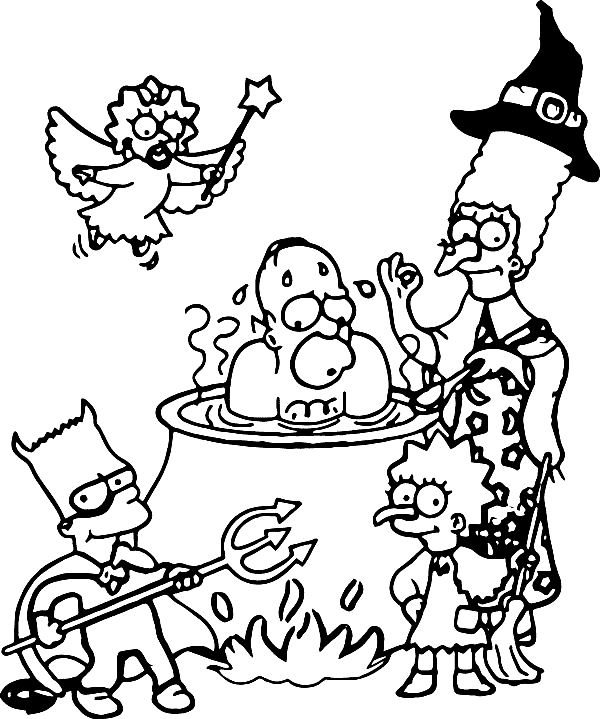 Simpsons coloring pages printable for free download