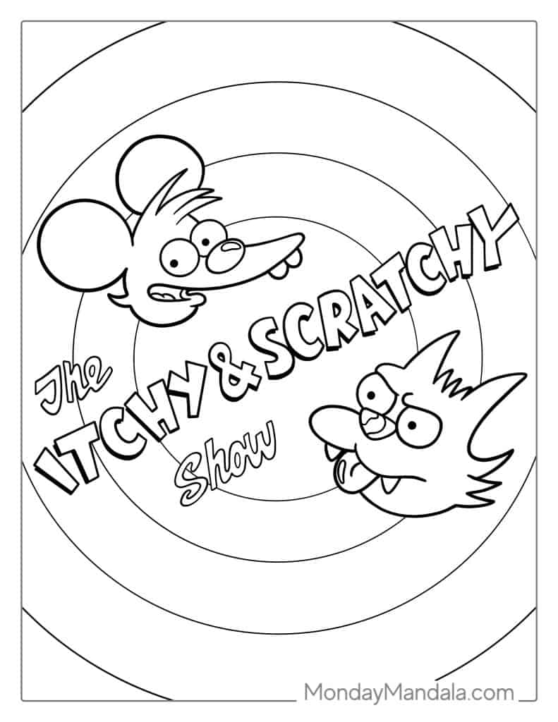 Simpsons coloring pages free pdf printables