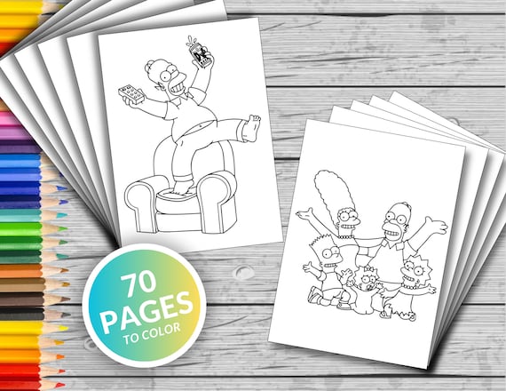 The simpsons and friends printable coloring pages the simpsons coloring book fun at home activity relax and color