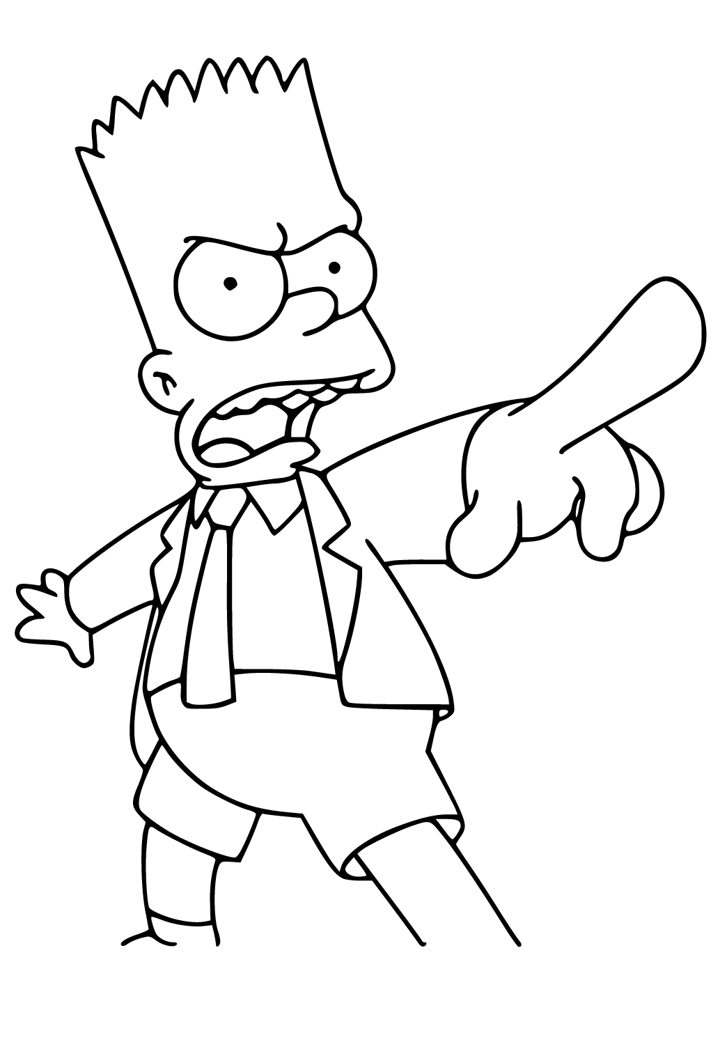 Free printable simpsons bart coloring page for adults and kids