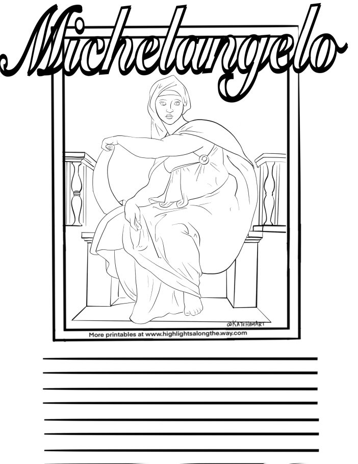 Free printable michelangelo coloring sheets