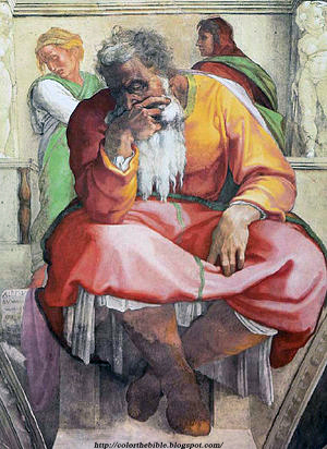 Color the bible color jeremiah from the sistine chapel