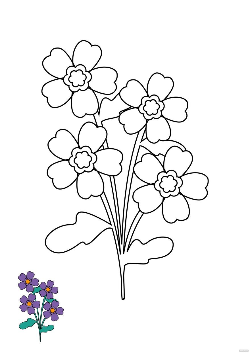 Free watercolor floral coloring page