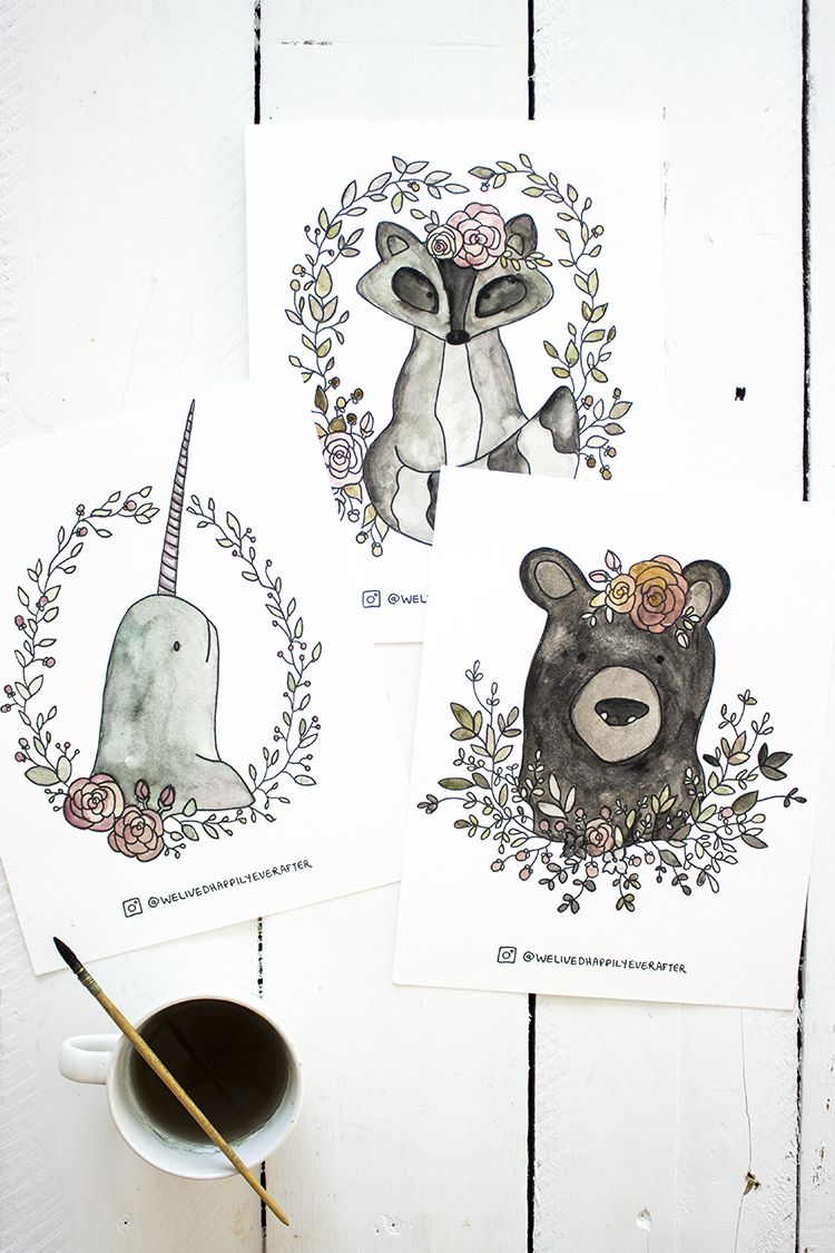 Free watercolor adult coloring book printable sheets