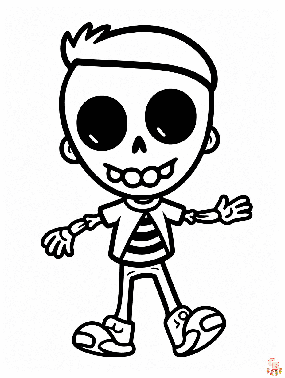 Skeleton coloring pages free printable sheets for kids