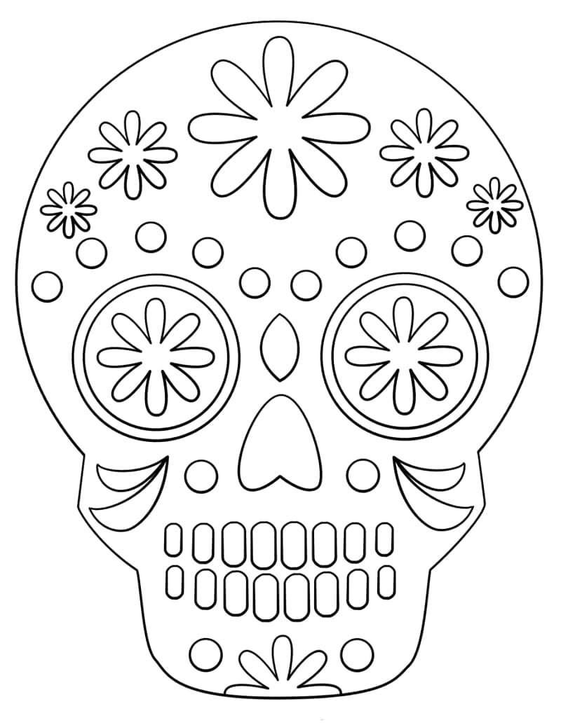 Sugar skull free coloring page