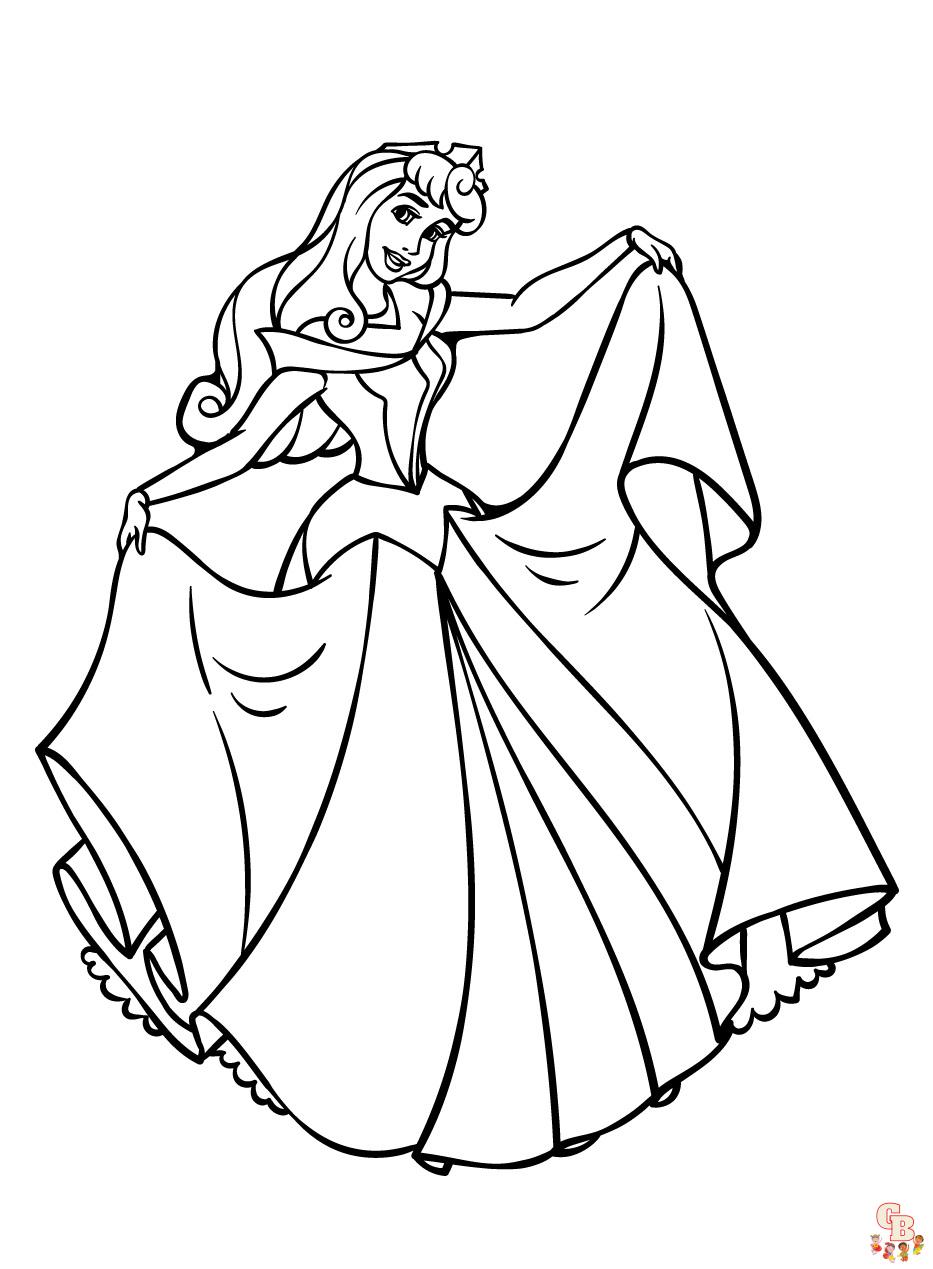 Beautiful sleeping beauty coloring pages printable for kids