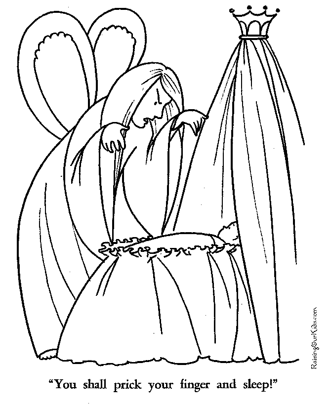 Sleeping beauty coloring page printable