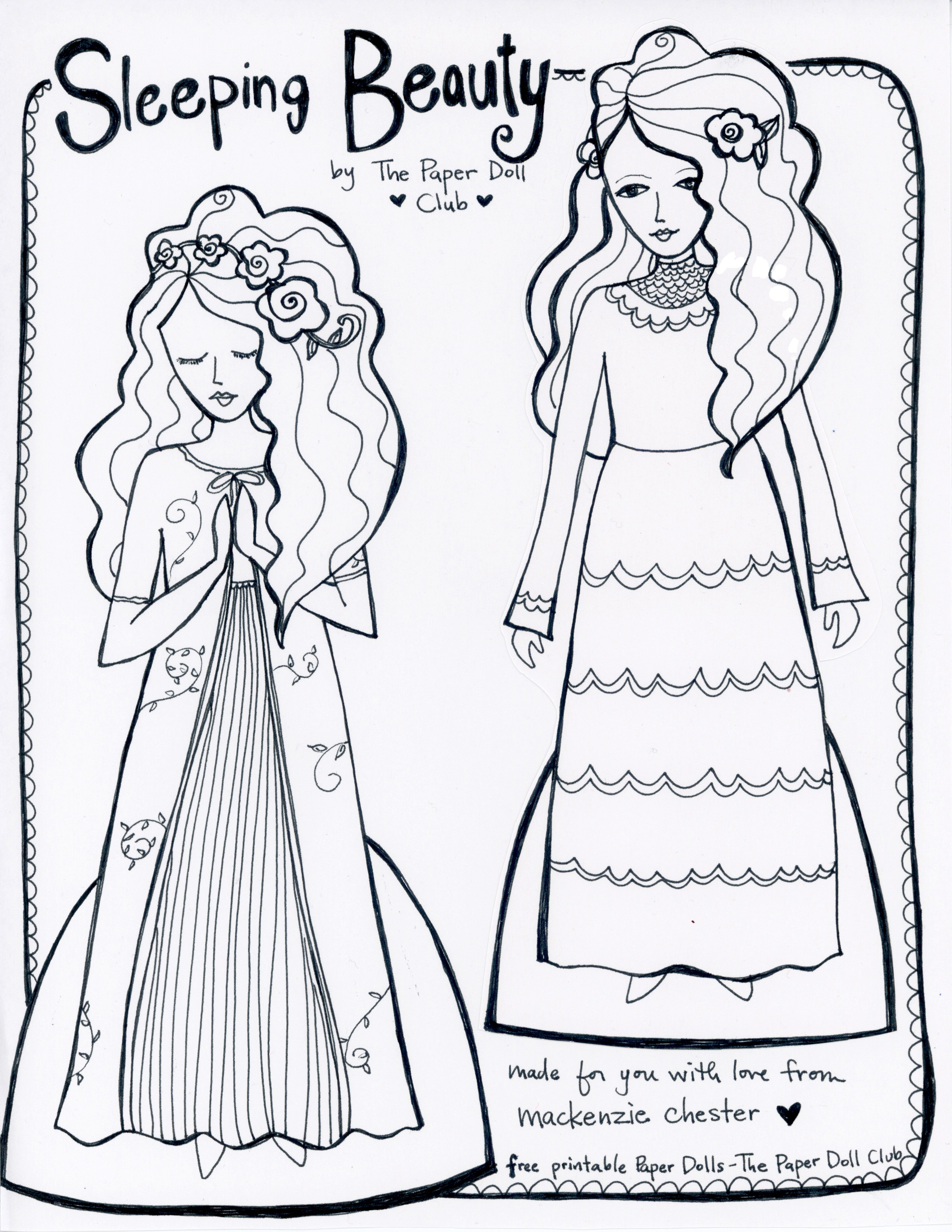 The paper doll club sleeping beauty sara and lilly rose â the sacred everyday