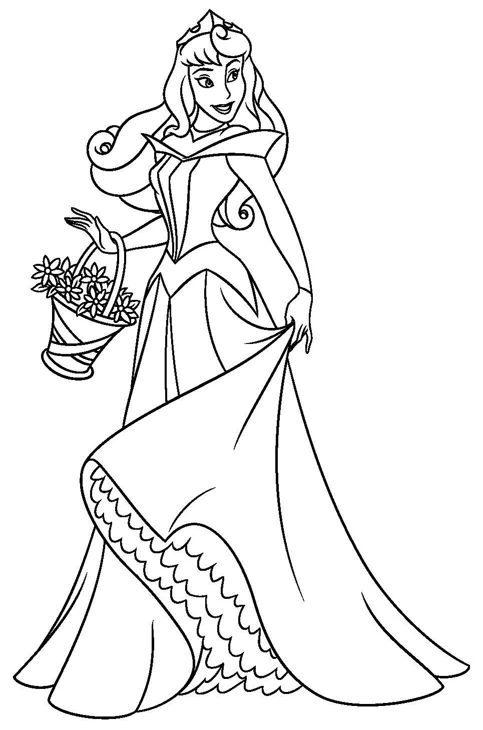 Online coloring pages beauty coloring beautiful aurora sleeping beauty