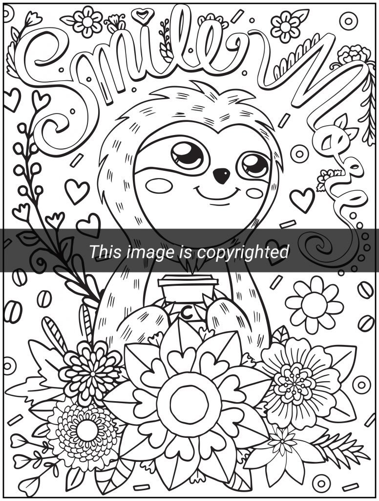 Sloth coloring book