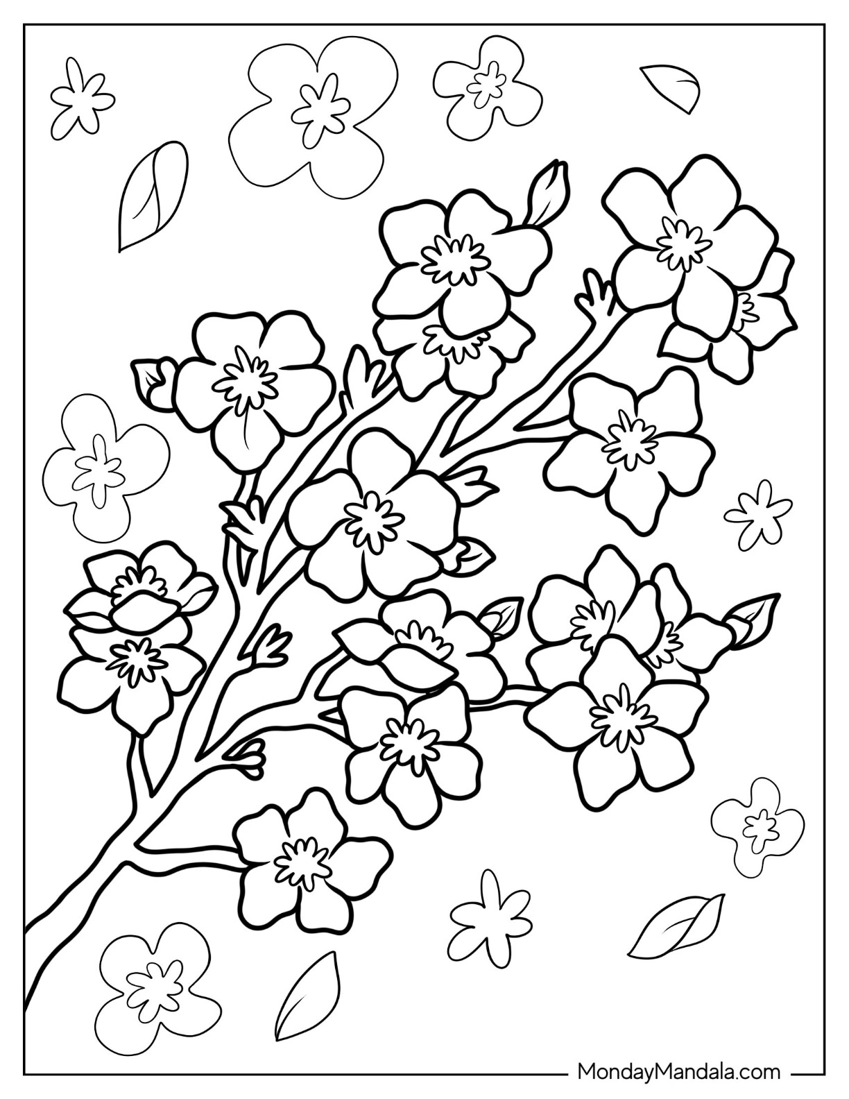 Flower coloring pages free pdf printables
