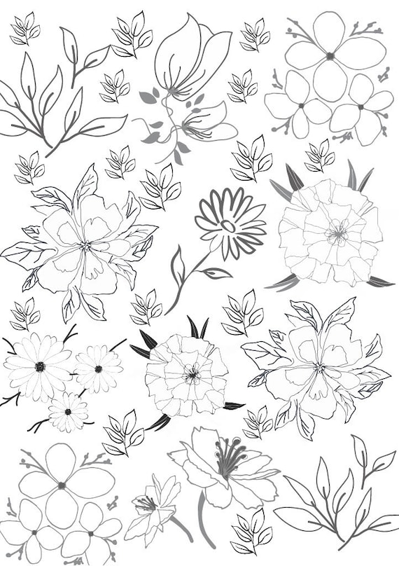Cute printable flower coloring page for kids and everyonedigital unique coloring book pdfart coloring page