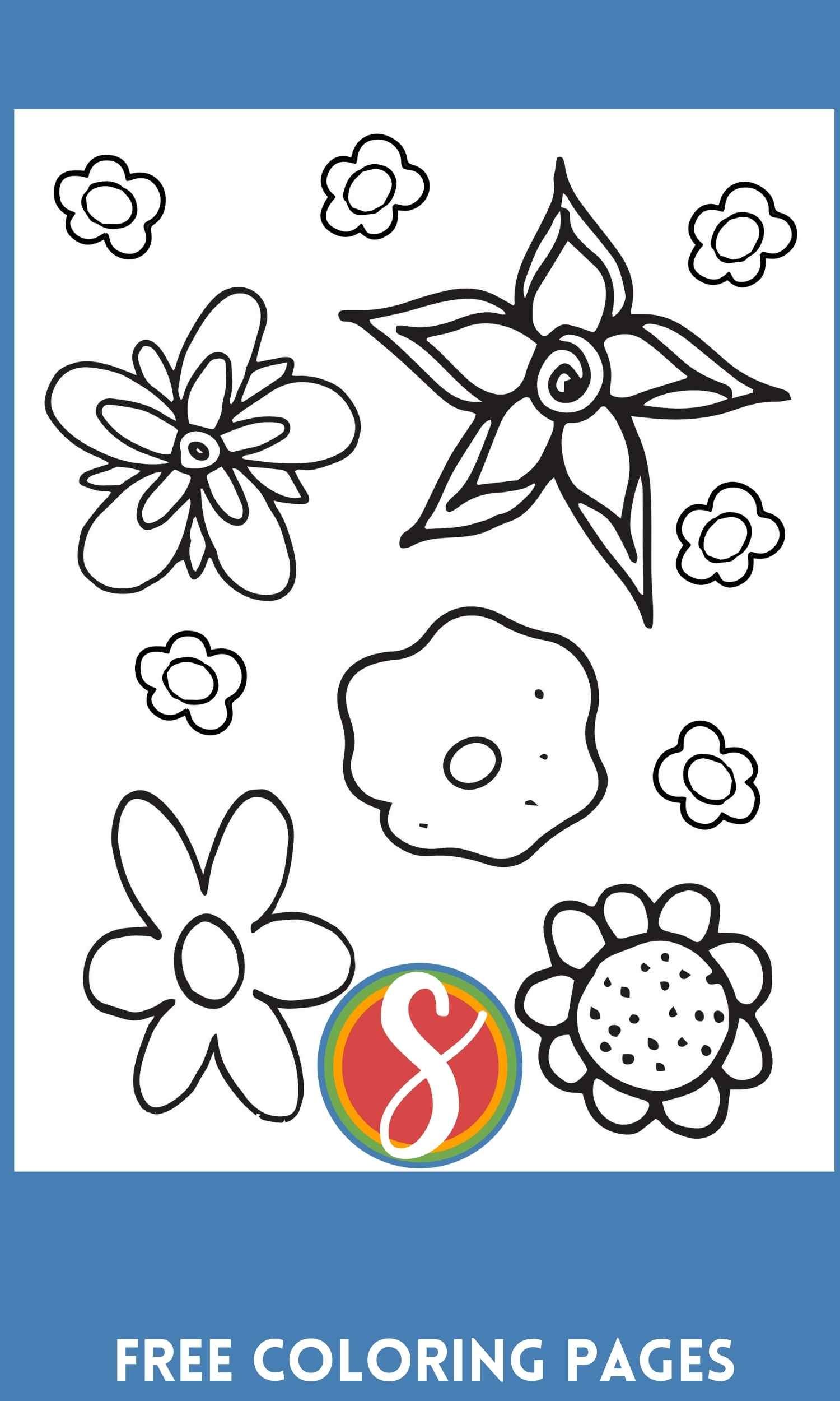 Free flower coloring pages â stevie doodles