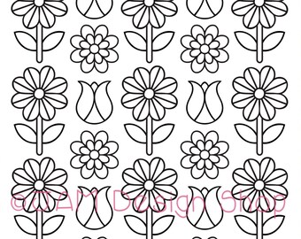 Floral coloring pages flower pattern flower power adult coloring book groovy flowers digital download folk art floral coloring pdf