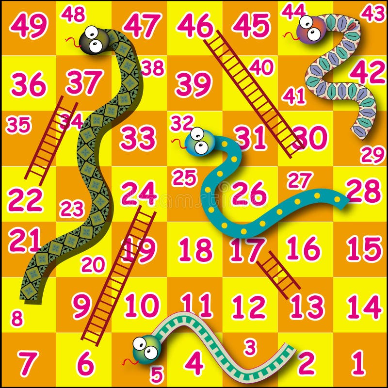 Snakes and ladders black and white stock vector