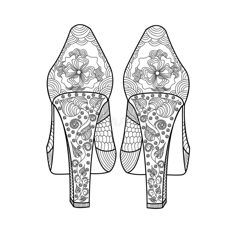 Womens shoe with a beautiful pattern stock vector